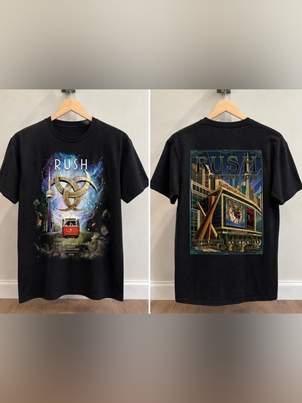 Black Rush Graphic Tour Tee with Multi-Color Artwork